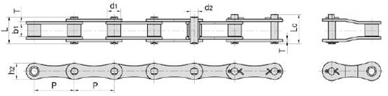 A type steel agricultural chain