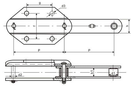 Bucket elevator chain