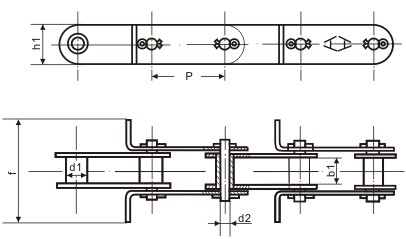 Bucket elevator chain