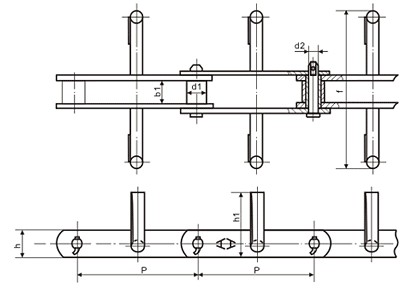 Bucket elevator chain