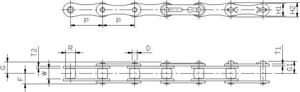 Double pitch roller chain