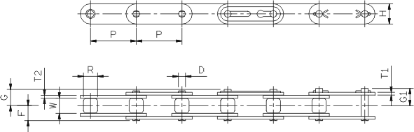 Double pitch roller chain