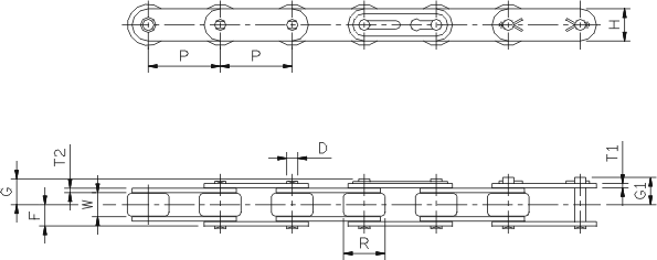 Double pitch roller chain