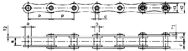 Hollow pin chain