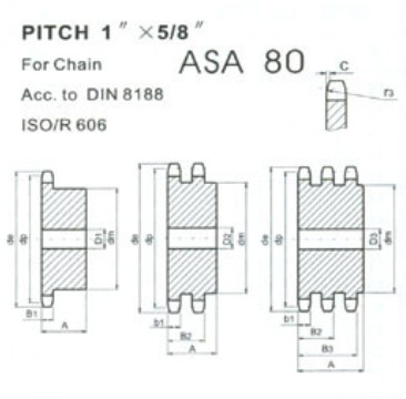 ASA sprocket and platewheel