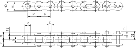 Stainless steel roller chain