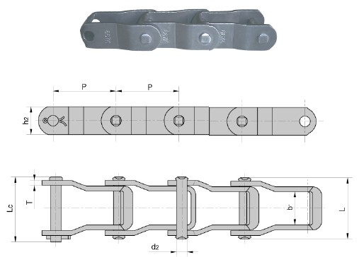 Steel pintle chain